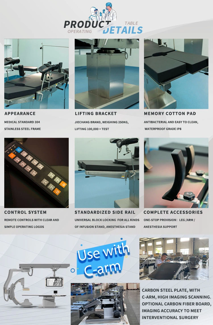 Popular Electri Ot Table Operating Bed Adjustable Surgical Operation Theatre Table