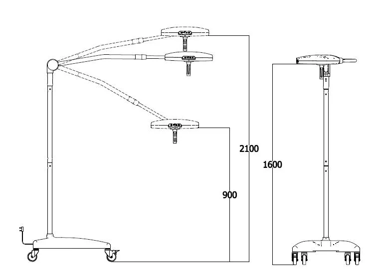 2021 Hot Model Exled300 Mobile LED Operating/Surgical/Operation Examination Lamp for Small Clinic