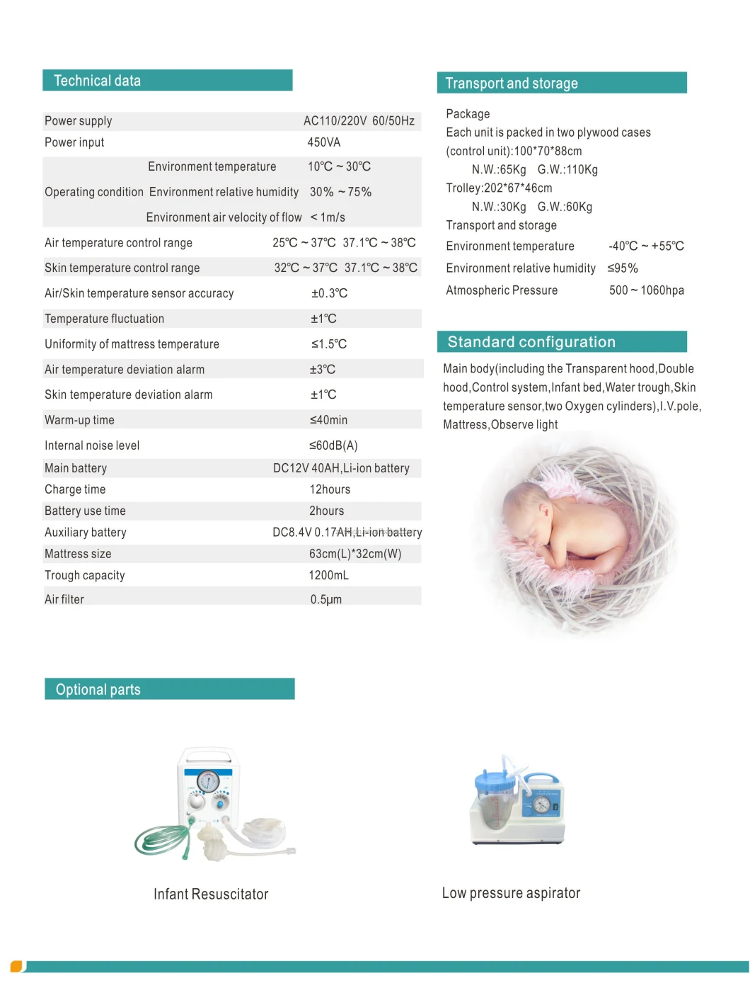 Baby Infant Incubator Transport Hospital Price Care Equipment