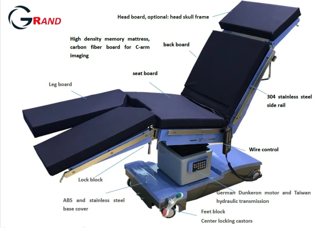 China High-End Electric Hydraulic Operating Table Hospital Medical Surgical Operation Room Electro-Hydraulic Ot Theatre Table with German Motor